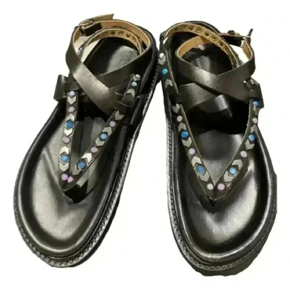 Isabel Marant The Elham Sandal In Black Size 38 EU - Picture 14 of 14